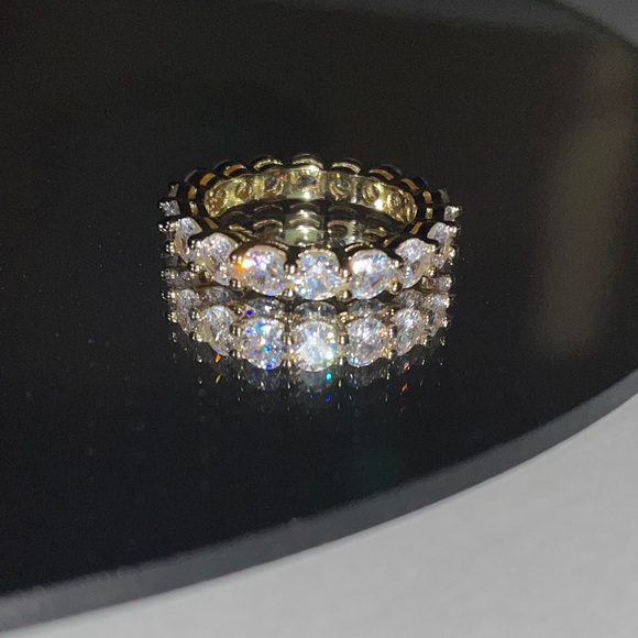 Waterproof Tarnish Proof Gold Diamond Ring - Picture 5 of 8